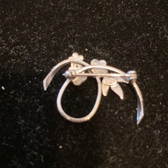 Vintage Wells Sterling with Rhinestone Brooch - Picture 4 of 4